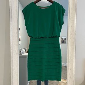 Tiered green cocktail dress